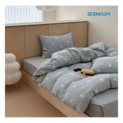 Set chăn ga gối đệm bằng vải muslin màu xanh pastel